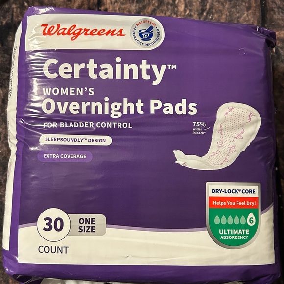 Certainty Women's Overnight Bladder Control Pads, Ultimate Absorbency 30 ea - Picture 3 of 3